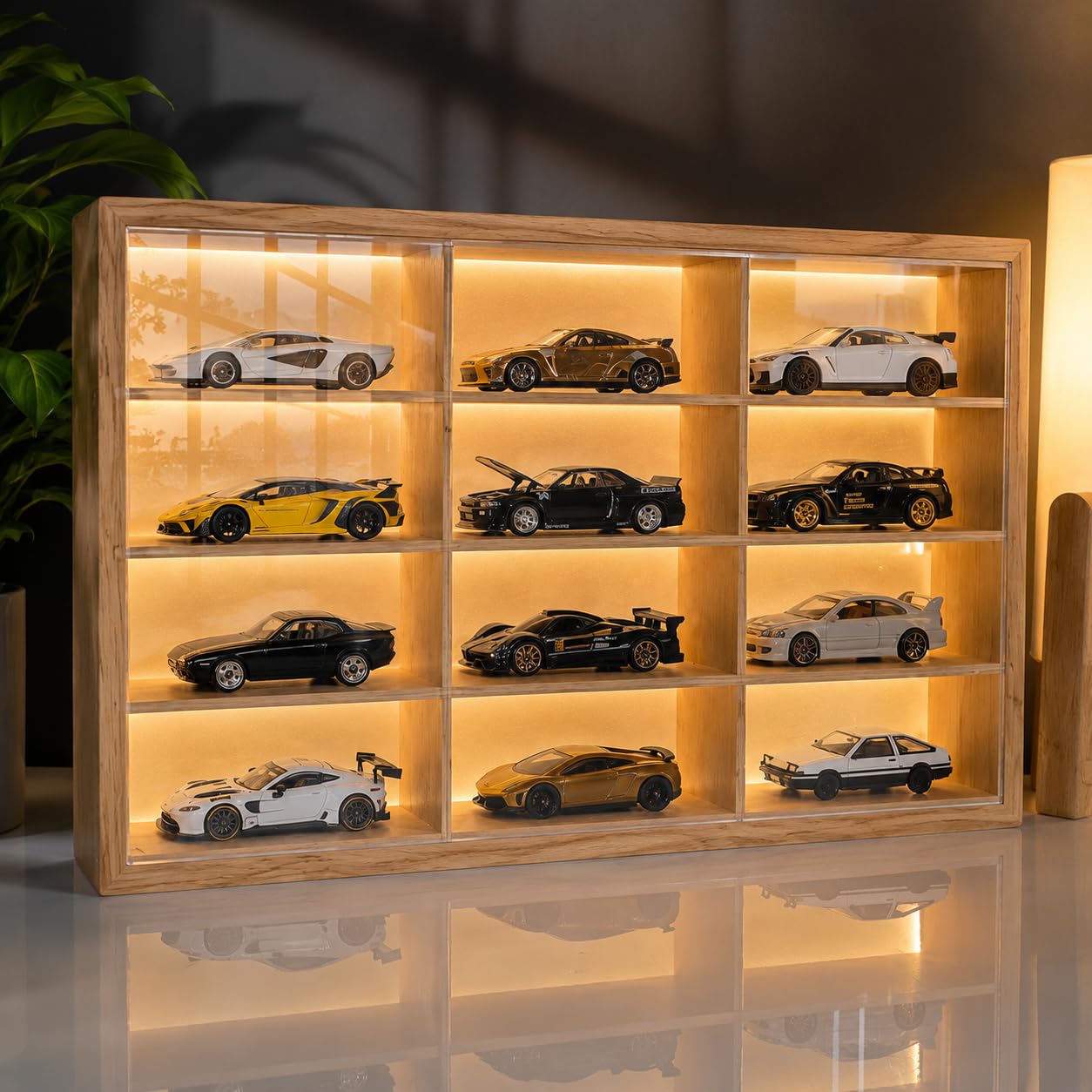 Elite Collector’s Edition: Pine Wood LED Display For Cars