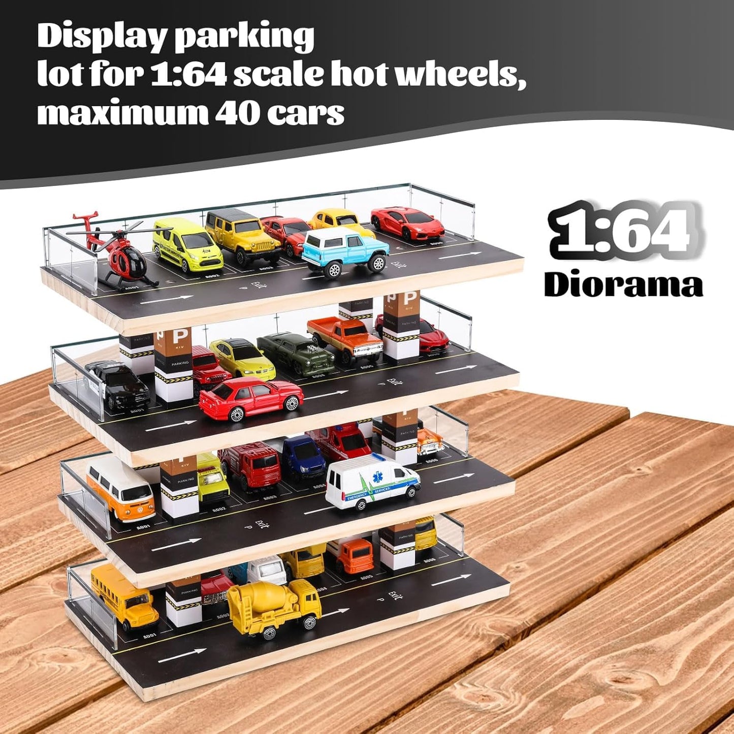 Bestofcraft Toy Car 4-Level Parking Garage Playset (Without Cars)