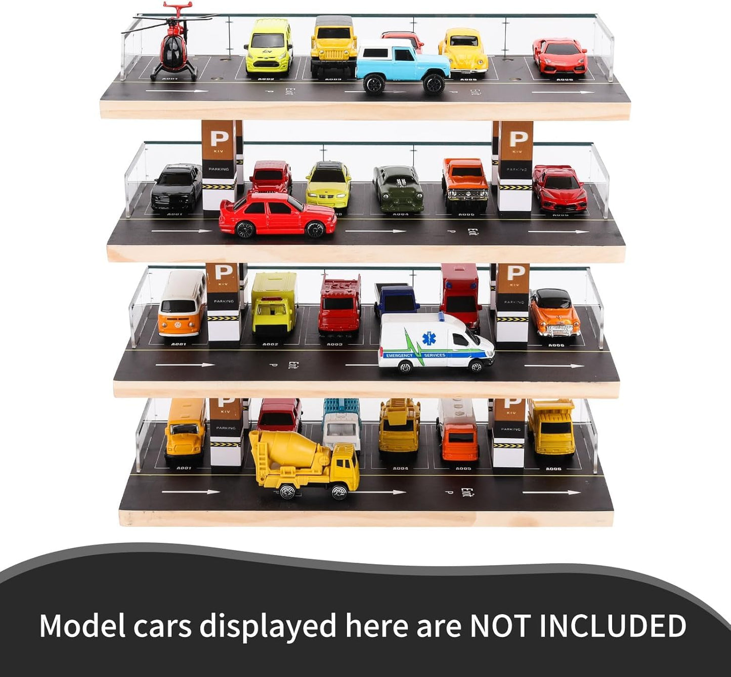 Bestofcraft Toy Car 4-Level Parking Garage Playset (Without Cars)