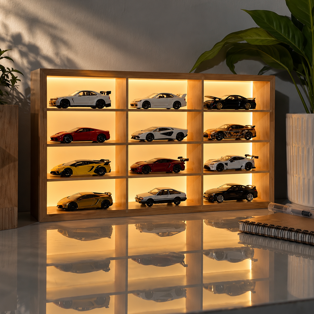 Elite Collector’s Edition: Pine Wood LED Display For Cars
