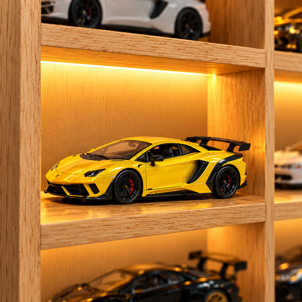 Elite Collector’s Edition: Pine Wood LED Display For Cars
