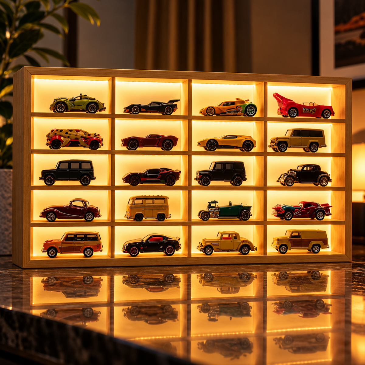 Elite Collector’s Edition: Pine Wood LED Display For Cars