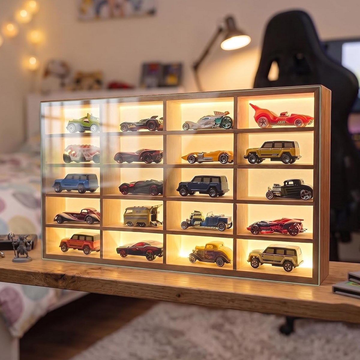 Elite Collector’s Edition: Pine Wood LED Display For Cars