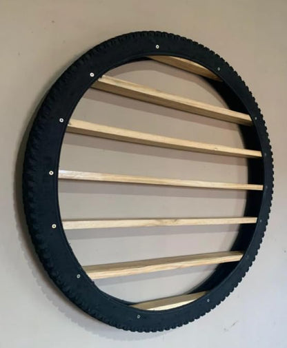 26-Inch Tyre Wall Shelf for Diecast Cars with Warm LED Light