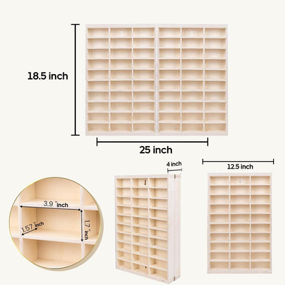 bestofCRAFT 60 Compartment Wooden Display for Cars – Holds 1:64 Scale Cars – Foldable Wall-Mount or Shelf Organizer