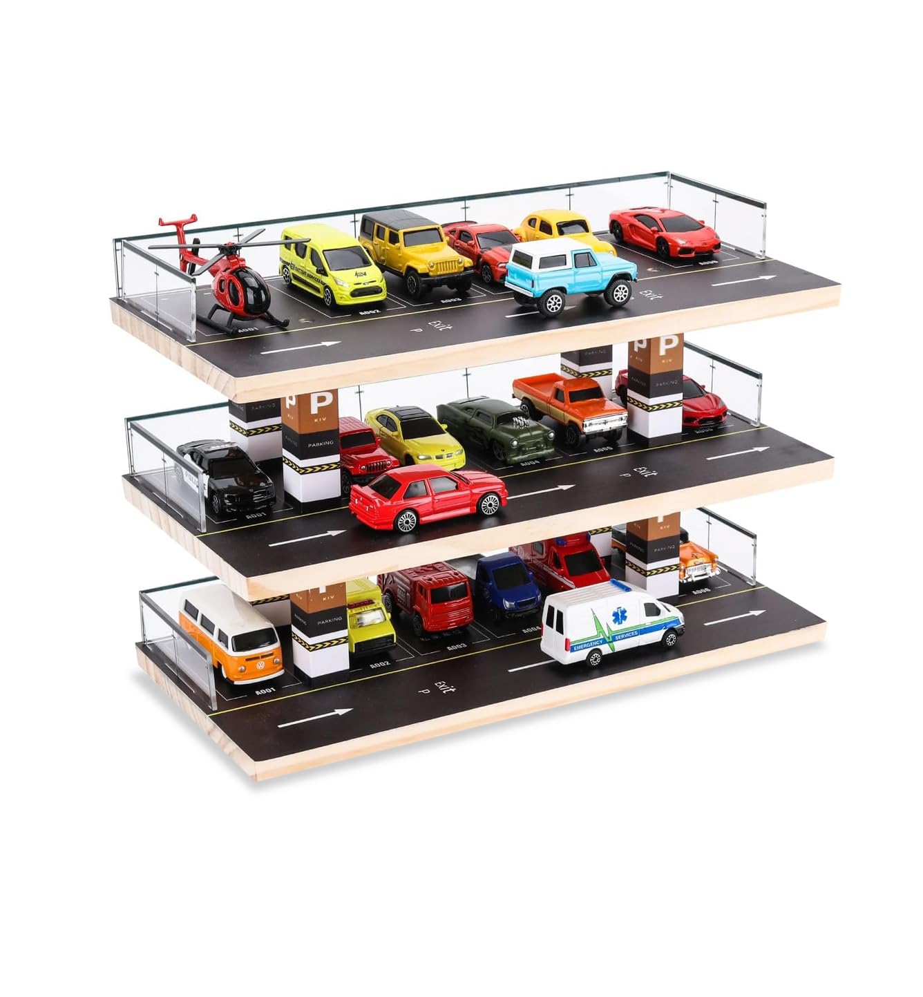Bestofcraft Toy Car 4-Level Parking Garage Playset (Without Cars)