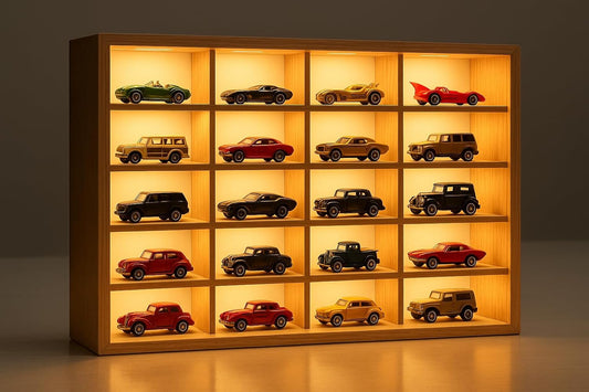 20-Compartment Die Cast Wooden Display Case - (Without Cars)