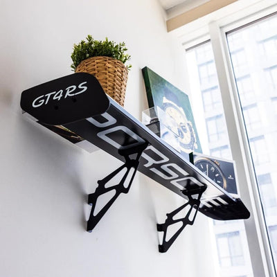 GT4 RS Spoiler Shelf for Wall – 42 inches Long Spoiler Shelf for Home, Office, Garage | Race Car Inspired Display Wall Shelf