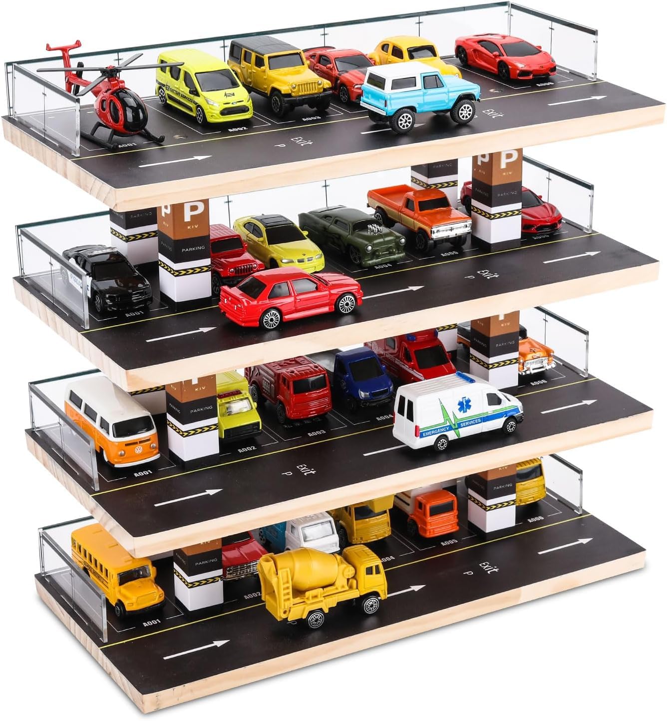 Bestofcraft Toy Car 4-Level Parking Garage Playset (Without Cars)
